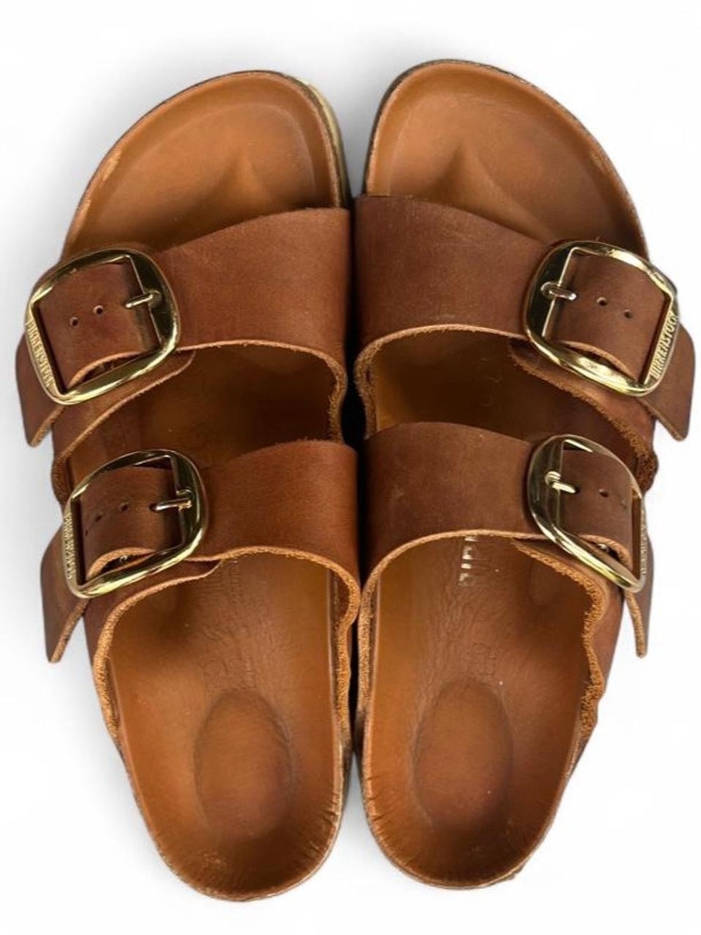 Birkenstock Arizona Big Buckle Oiled Leather Cognac Sandals EU 39 US 8 Narrow - Picture 2 of 8
